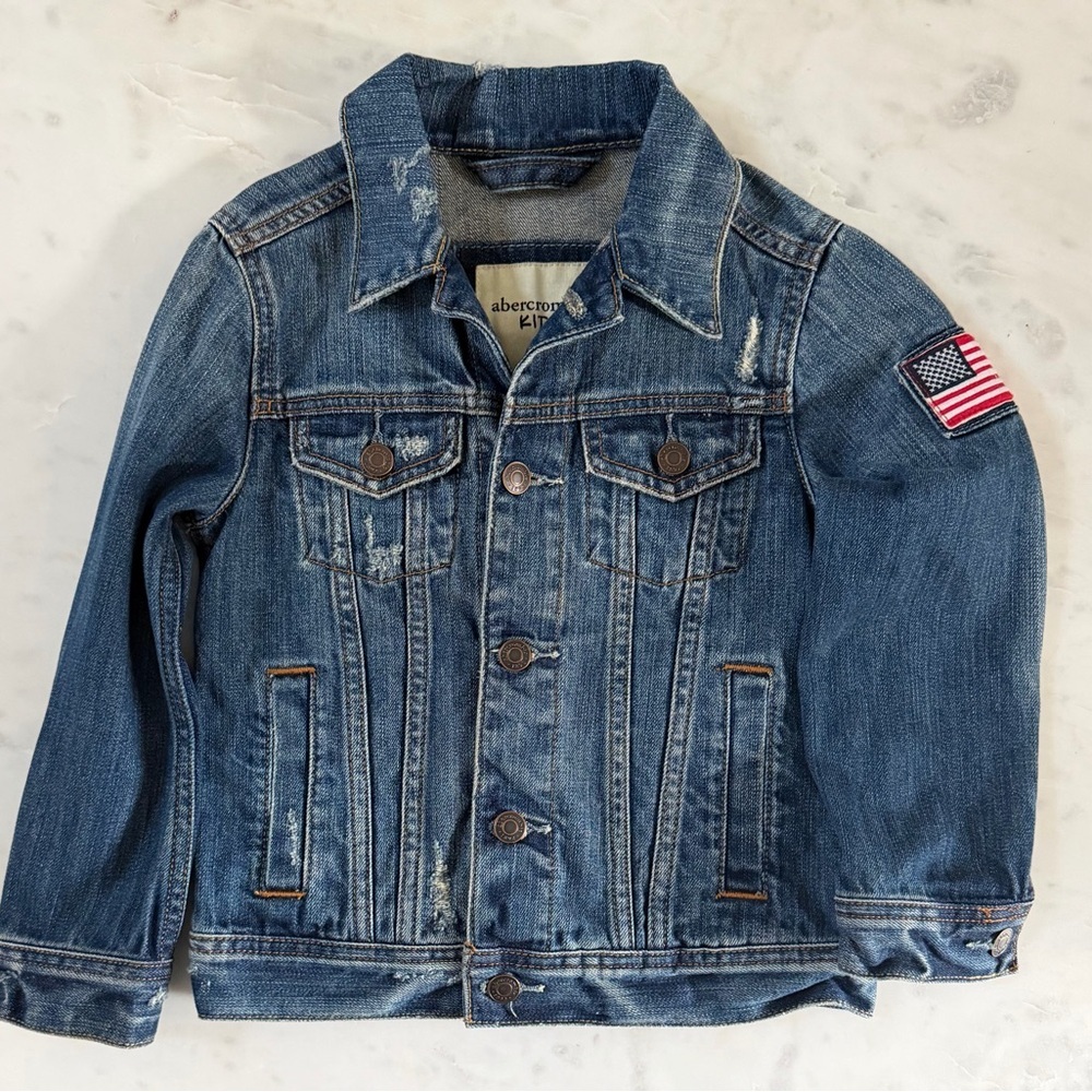 Abercrombie Kids Distressed Blue Jean Jacket - Size 5/6